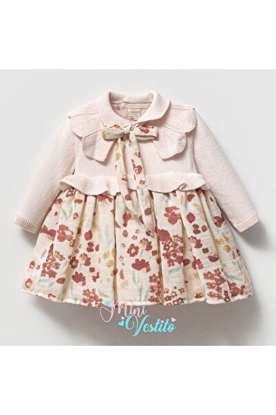 MiniVestito فستان صوفيا من القطن العضوي 100% بنقشة زهرة التوليب