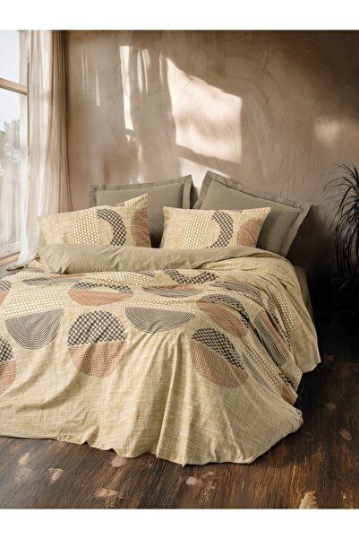 Talis Moona Double Bed Linen Brown, 100% Cotton