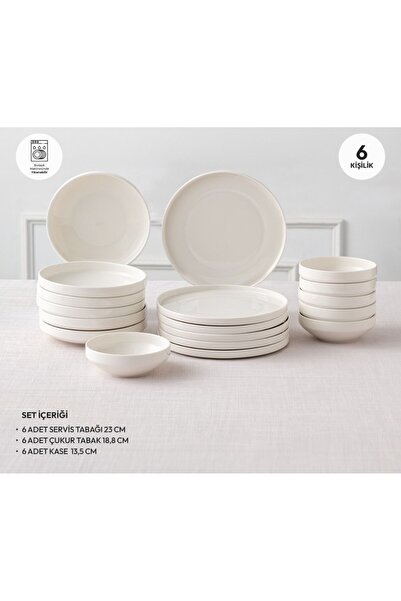 Emsan ALFA 18 PARÇA YEMEK TAKIMI BEYAZ