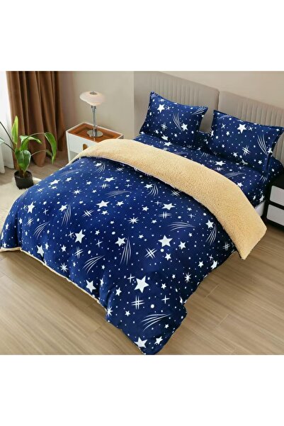 Talis Double Bed Linen with Elastic 180x200 Space Fly, 4 Pieces, with Fur, Co...