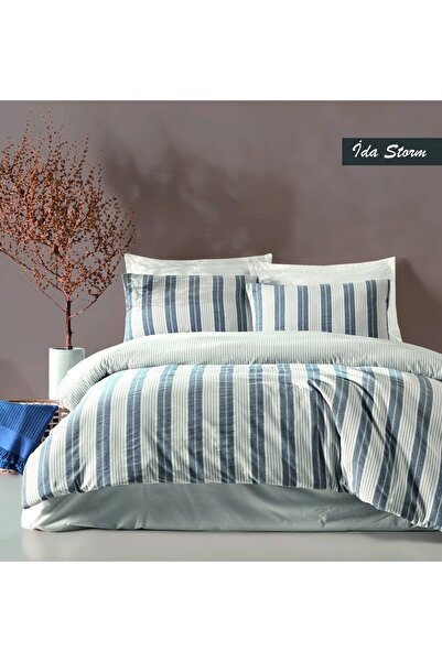 Talis Ida Storm Double Bed Linen, 100% Cotton