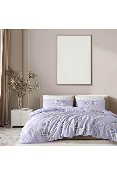 Talis Asmin Lilac Double Bed Linen, 100% Cotton