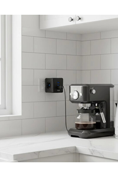 Kanonik Education Current and Voltage Protected Cube Socket with 3 USB Ports