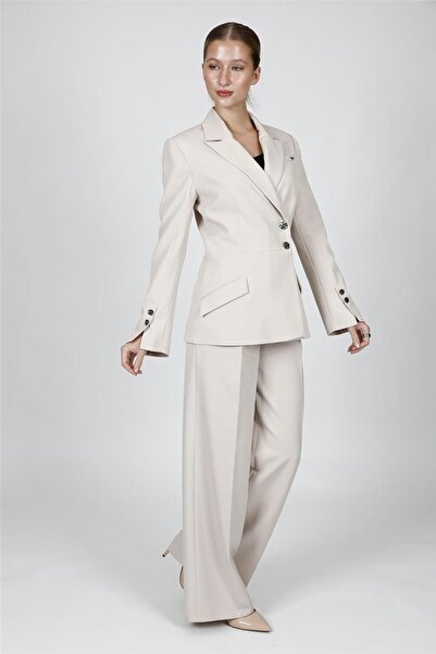 ÖNDER ÖZSOY Men's Lapel Collar Double-Breasted Modern Jacket & Classic Palazz...