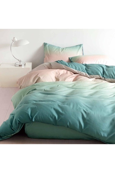 Talis Mint Accent Double Bed Linen, Satin Cotton
