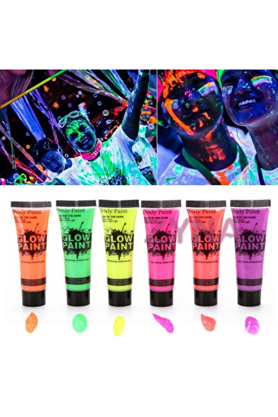 Kanonik Education Neon Glow Party Face Paint 6 Colors 6 Pieces