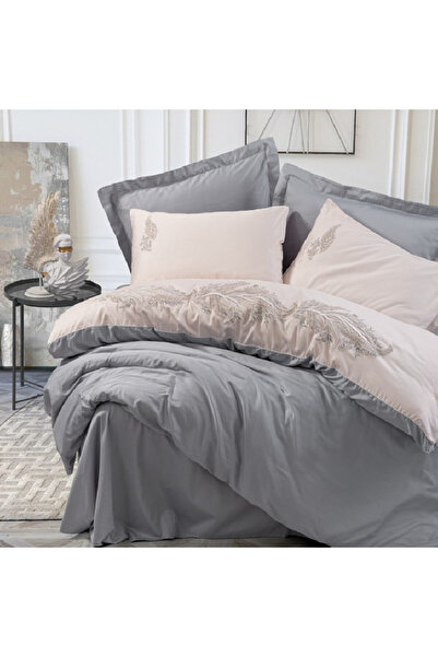 Talis Lenjerie de Pat Dublu Sheen Gri, Satin Deluxe