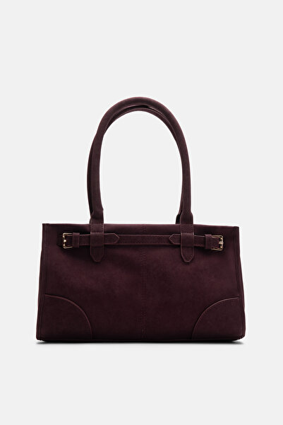 Mathilda Store Bordo Süet Baget Çanta