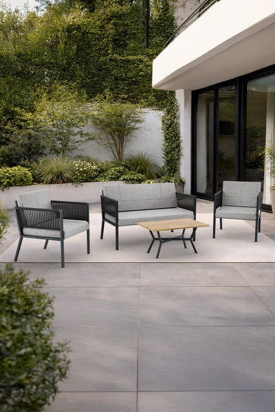 Wood House ARMA BAHÇE TAKIMI (antrasit-açıkgri)