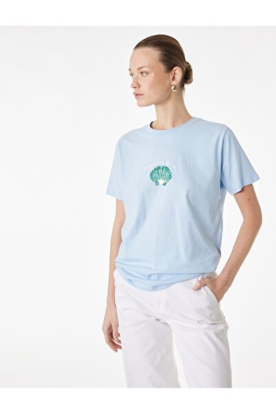 Koton Γυναικείο T-shirt 6SAK50072EK ΜΠΛΕ