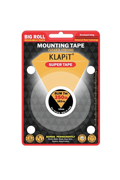 Milano شريط لاصق فائق النحافة من KLAPiT بطول 7 أمتار، مانع للتسرب ورغوة للأدو...