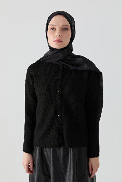 Tuğba Bisiklet Yaka Triko Hırka - Siyah