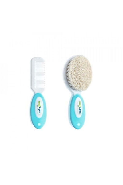 Babyjem Set pieptene și perie cu peri, albastru
