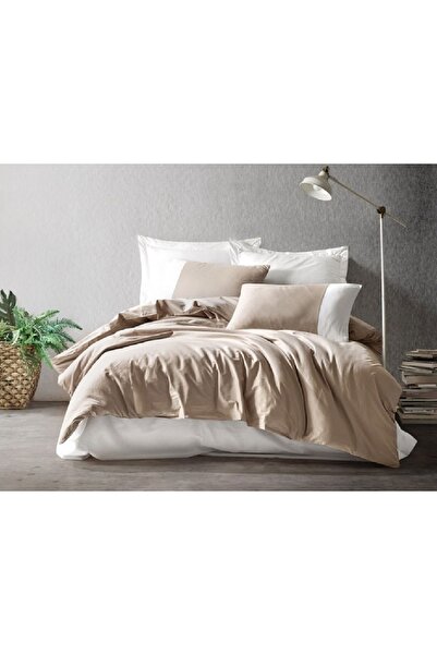 Talis Double Plain Mink-Cream Bed Linen, 100% Cotton