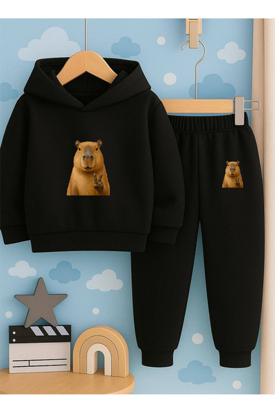 genosha Alt-Top Set Sweatshirt Tracksuit Kids Capybara Printed Daily Trend 3 ...