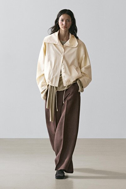 Massimo Dutti Keten dökümlü klasik pantolon