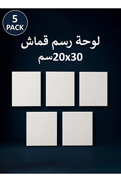 M SMART Set of 5 - 30x20 cm Pre-Stretched Cotton Canvas, for Acrylic & Oil Pa...