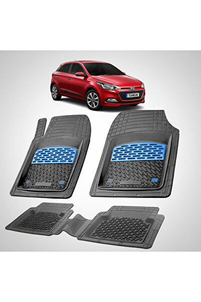 TEAMCAR Car Mats Hyundai i20 Hatchback 2014-2018 - Rubber Mat-Blue