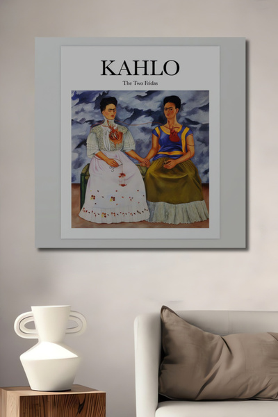 Teona Ahşap Frida Kahlo İki Frida Yağlı Boya Görünümlü Dekoratif Ahşap Tablo ...