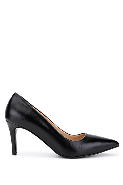 Tamer Tanca Women's Genuine Leather Black Heeled Shoes