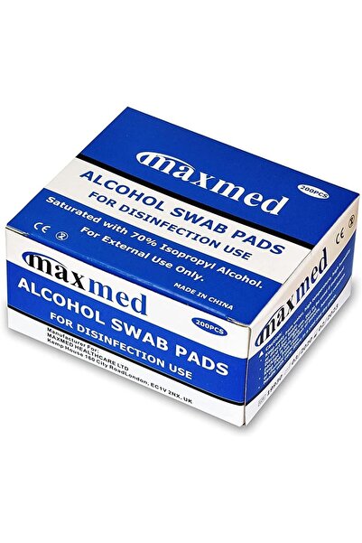 maxmed مناديل مسح الكحول المعقمة (200 قطعة/عبوة)