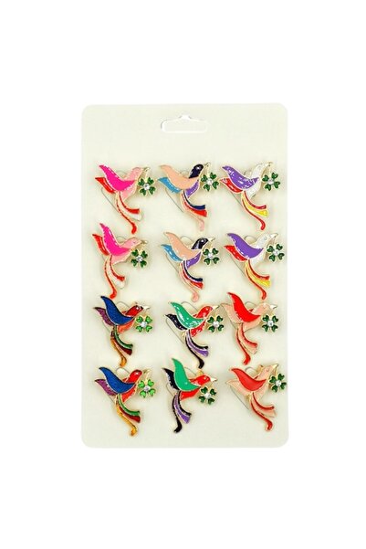 OEM Set of 12 Brooches for Martisor, NEVERMORE, Cotofana, 2.5cm, Multicolor