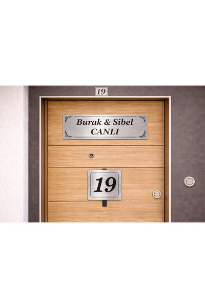 Outdoor One Kapı İsimliği Klasik Ev Dış Kapı İsimliği Çelik Kapı İsimliği GÜM...