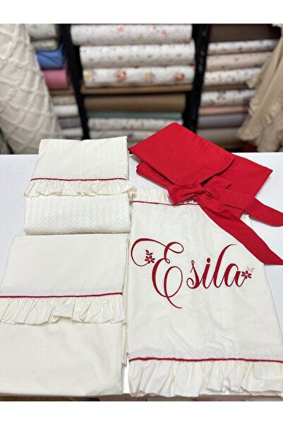 GAYE EV TEKSTİLİ طقم غطاء لحاف بيكيه للأطفال مطرز