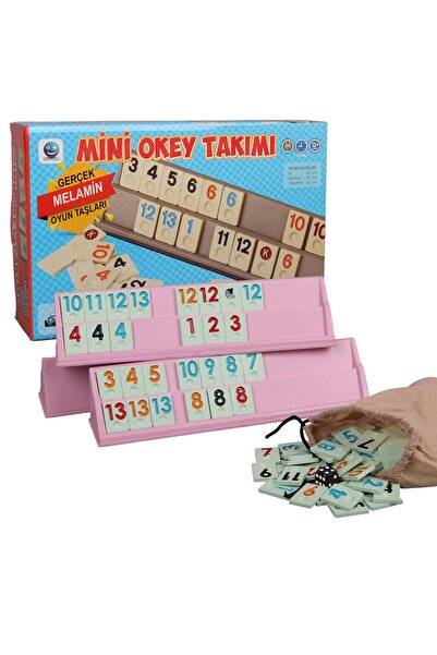 Sera Oyun Aletleri Pink Color Mini Okey Set (Plastic Stones)
