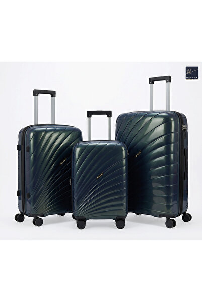 Hayyak 3-Piece Travel Luggage Sets PP Hard Shell 20/24/28 Inch with Spinner W...