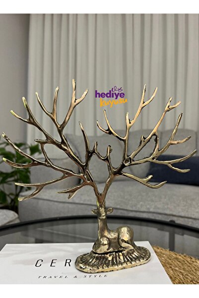 hediye PİRİNÇ DÖKÜM GEYİKLİ HAYAT AĞACI EV VE OFİS DEKORASYONU