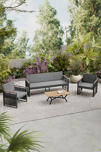 Wood House SERA BAHÇE TAKIMI (antrasit-gri)