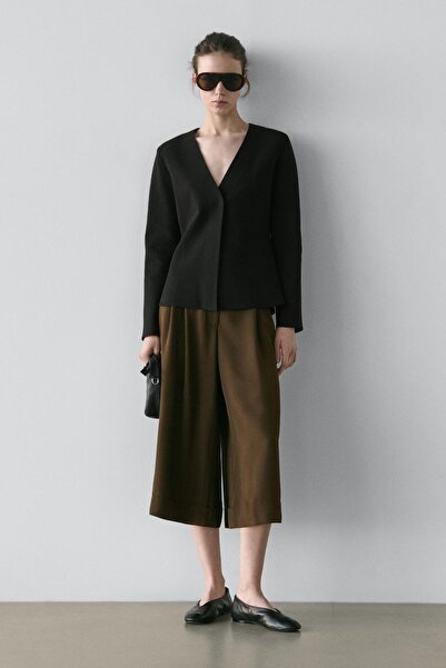 Massimo Dutti Kapanış detaylı V yaka blazer