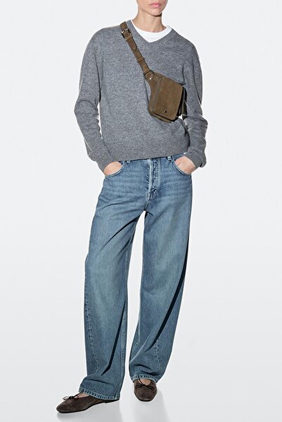 Massimo Dutti Double compartment leather belt bag