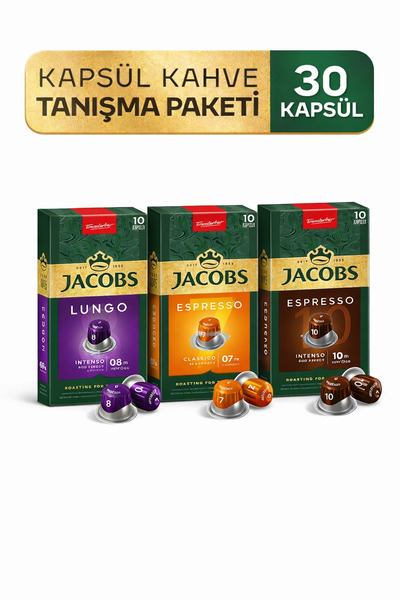 Jacobs Kapsül Kahve Tanışma Paketi 30'lu ( Nespresso Uyumlu Alüminyum Kapsül ...