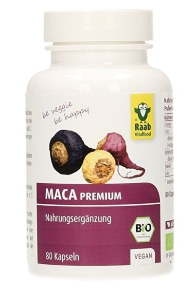 RAAB Maca premium bio 500mg, 80 capsule vegane