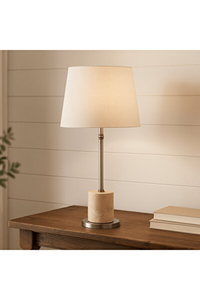 Crestview Collection 27" DRAKO TRAVERTINE TABLE LAMP