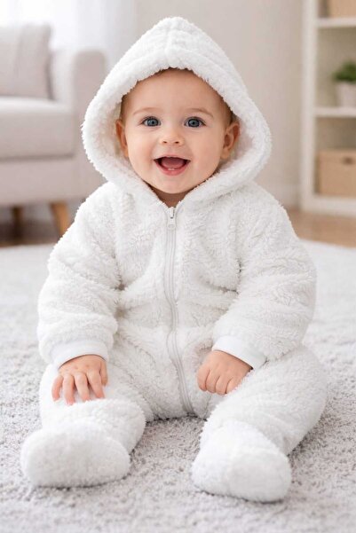 DİĞER1111 FUNBaby Peluş Bebek Tulum - Ekru