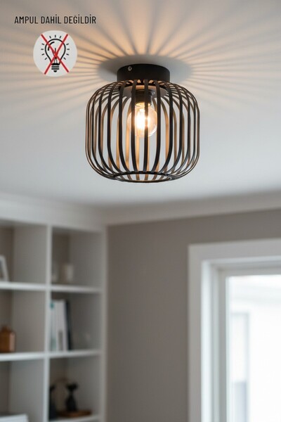 Bamyum Stela Siyah Plafonyer Avize İç Mekan Aydınlatma Dekoratif Mutfak Hol C...