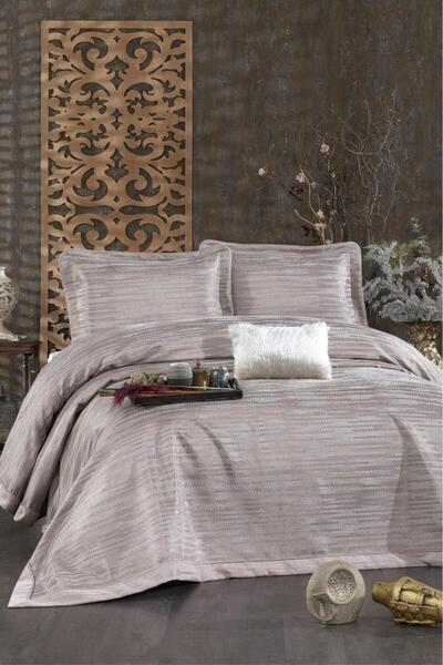 Çeyiz Diyarı Alina Chenille Double Bedspread 260X260 cm Dusty Rose