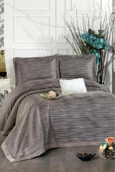 Çeyiz Diyarı Alina Chenille Double Bedspread 260X260 cm Earth Color