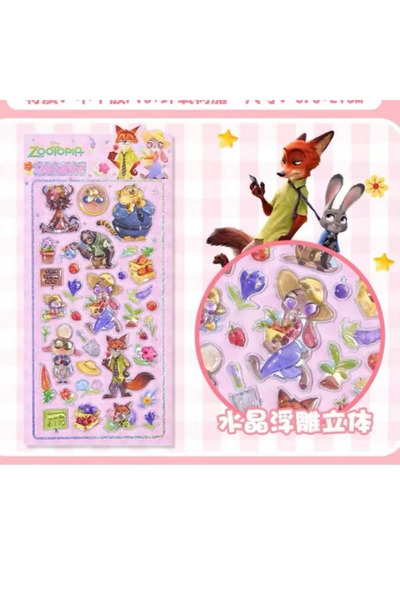 Choice ملصقات أنمي زوتوبيا ثلاثية الأبعاد كريستالية، ملصقات جودي هوبس ثلاثية ...