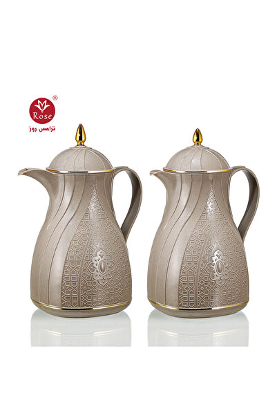 Rose 288- (Small size) Tea and coffee thermos set with Islamic pattern, 2 ros...