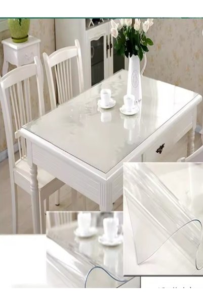 ERKSOLHOME ŞEFFAF 2,6 MM KALINLIĞINDA PVC MUŞAMBA MASA ÖRTÜSÜ KORUYUCU NET KALINLIK