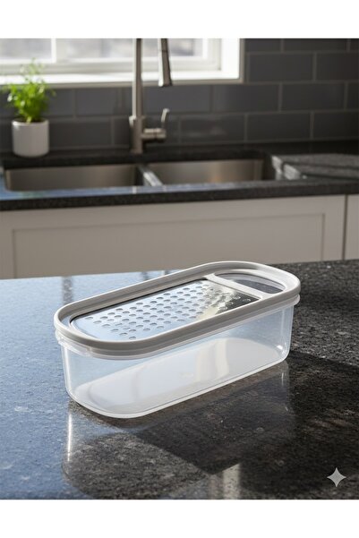 her evemağaza 2-Chamber Grater - Soft 19.8X9X7.5 cm Gray