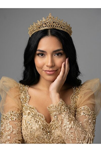 Magic Tiara Kristal Taşlı Işıltılı Gelin Tacı - Zarif Kraliçe Model Düğün Saç...