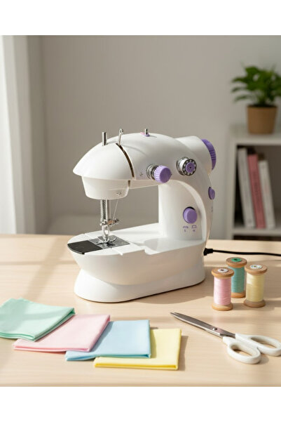 aba3tekno Mini Ev Tipi Dikiş Makinesi Pedallı Elektrikli Taşınabilir