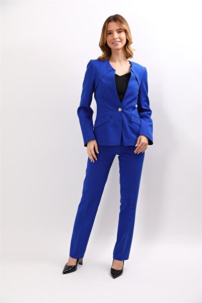 ÖNDER ÖZSOY Zero Collar Single Button Sport Jacket & Pockets Pipe Leg Trouser...