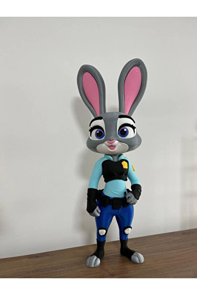 heybeden.com Judy Hopps Polis Tavşan Heykelciği - Büyük Boy Dekor 50cm