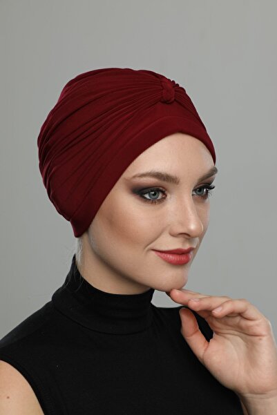 elysianfidan Turban împletit, roșu claret, gata de purtat, pentru băieți, pot...